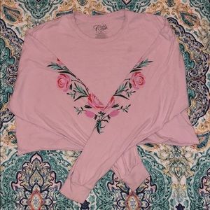 Light pink flowered crop top